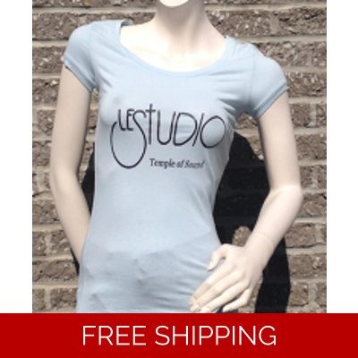 Girlie Z Light Blue Round-Neck Black Front Logo